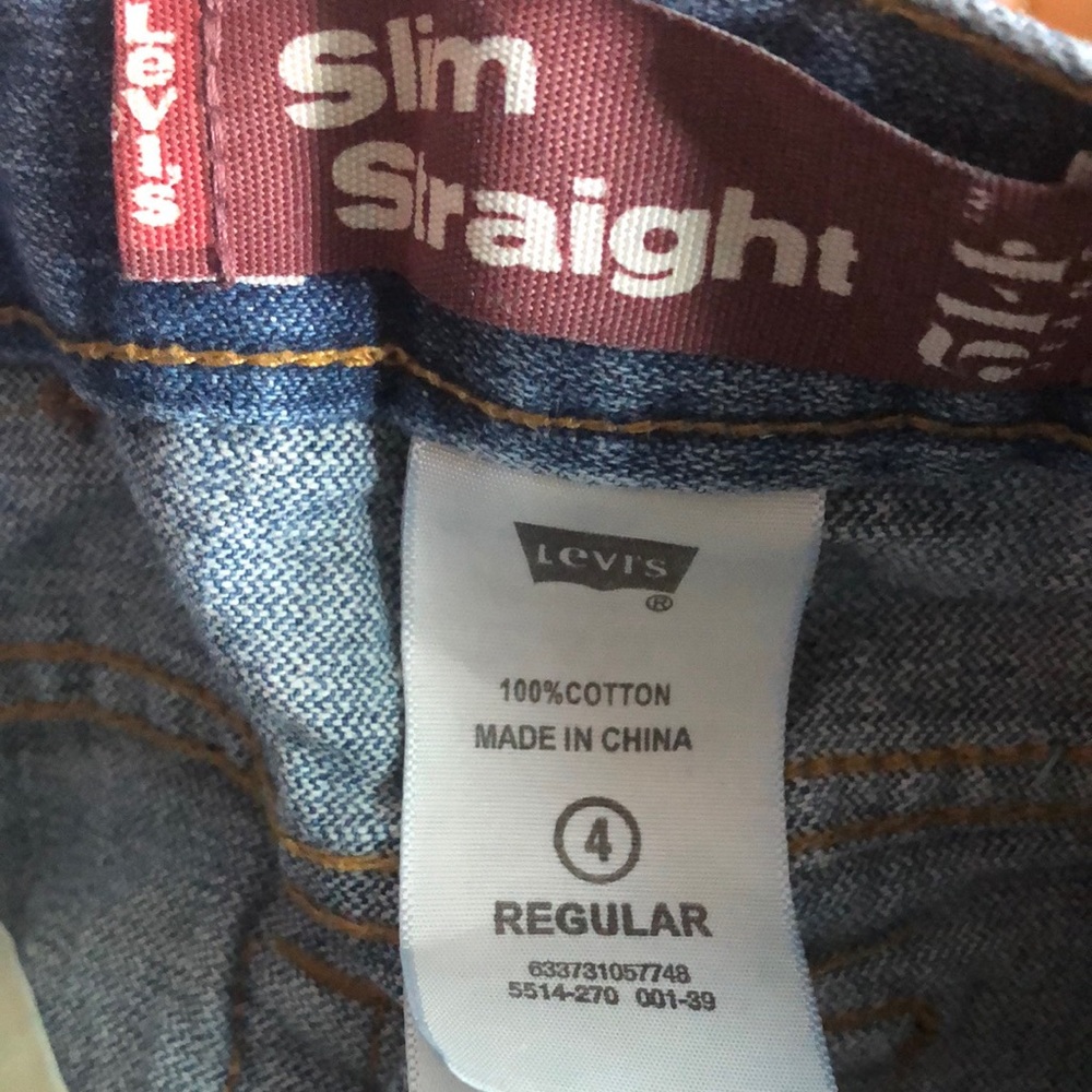 Levi boys size 4 slim straight leg jeans